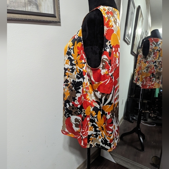Kasper Separates Floral Multicolored Sleeveless Top - Picture 4 of 7